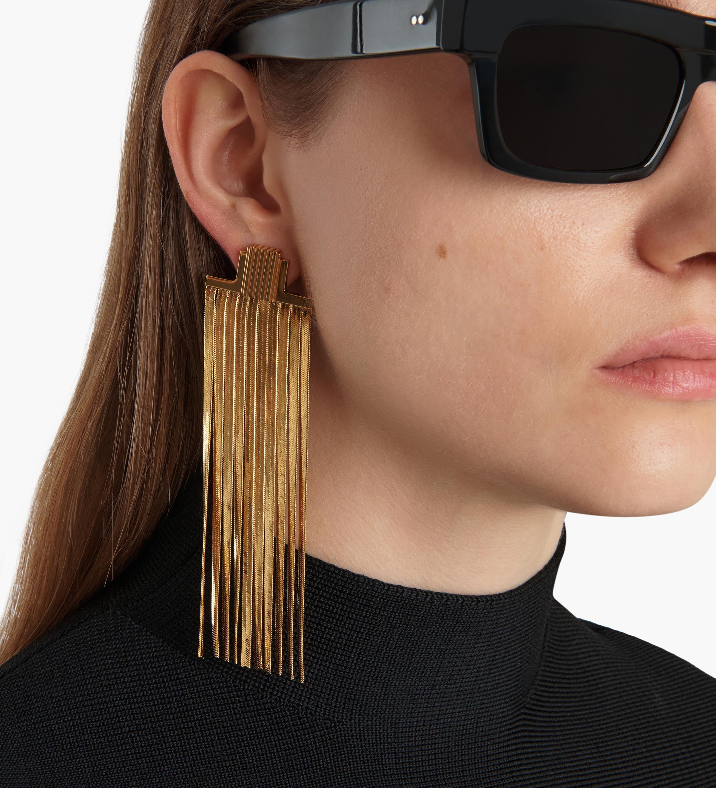 Khaite - Empire Snake Chain Earrings in Gold