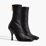 Khaite - Eva Mid Calf Boot in Black Nappa Leather