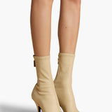 Khaite - Eva Mid Calf Boot in Sand Nappa Leather