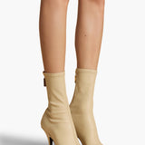 Khaite - Eva Mid Calf Boot in Sand Nappa Leather