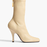 Khaite - Eva Mid Calf Boot in Sand Nappa Leather