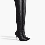 Khaite - Eva Over - the - Knee Boot in Black Nappa Leather