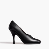Khaite - Eva Peep Toe Pump in Black Leather