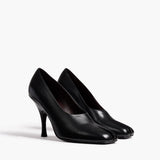 Khaite - Eva Peep Toe Pump in Black Leather