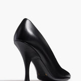 Khaite - Eva Peep Toe Pump in Black Leather