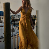 DÔEN - EVELINA DRESS -- GOLDEN ACACIA