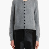 Khaite - Everheart Cardigan in Fog with Leather Buttons