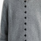 Khaite - Everheart Cardigan in Fog with Leather Buttons