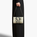 Khaite - Eve Pochette on Chain in Natural Python-Embossed Leather