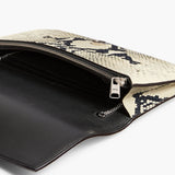 Khaite - Eve Pochette on Chain in Natural Python-Embossed Leather