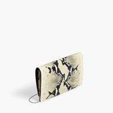 Khaite - Eve Pochette on Chain in Natural Python-Embossed Leather