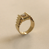 Kinn - Vintage Art Deco Steps 14k Diamond Ring