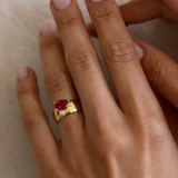 Kinn - Porter Cigar Band Ring Pear Ruby