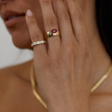Kinn - Porter Cigar Band Ring Pear Ruby