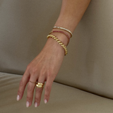 Kinn - Serena Baguette Tennis Link Bracelet Ruby