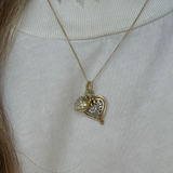 Kinn - Vintage Heart Charm Twist Pendant 10K Drop