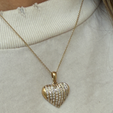 Kinn - Vintage Heart Line Diamond Pendant 10K