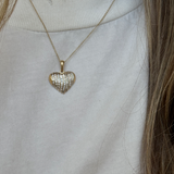 Kinn - Vintage Heart Line Diamond Pendant 10K