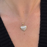 Kinn - Vintage Heart Line Diamond Pendant 10K