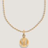 Kinn - Courtside Tennis Ball Pendant Diamond Necklace