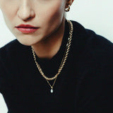 Kinn - Clara Black Rhodium Pear Pendant Necklace