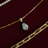 Kinn - Clara Black Rhodium Pear Pendant Necklace