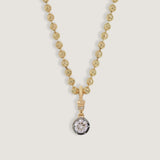 Kinn - Roselle Black Rhodium Round Pendant Diamond Necklace