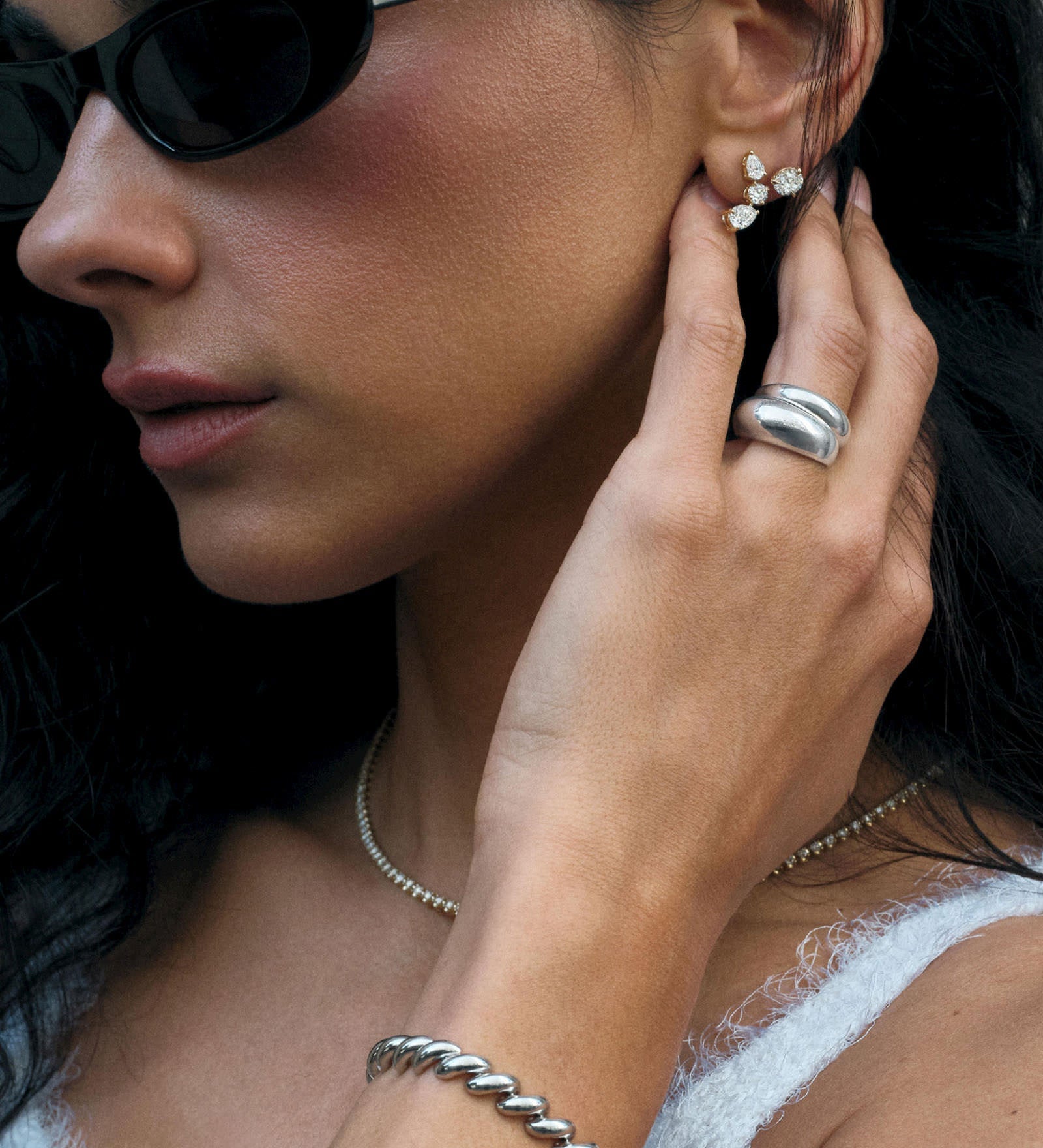 Kinn - Dare To Love Bold Hollow Dome Ring Silver