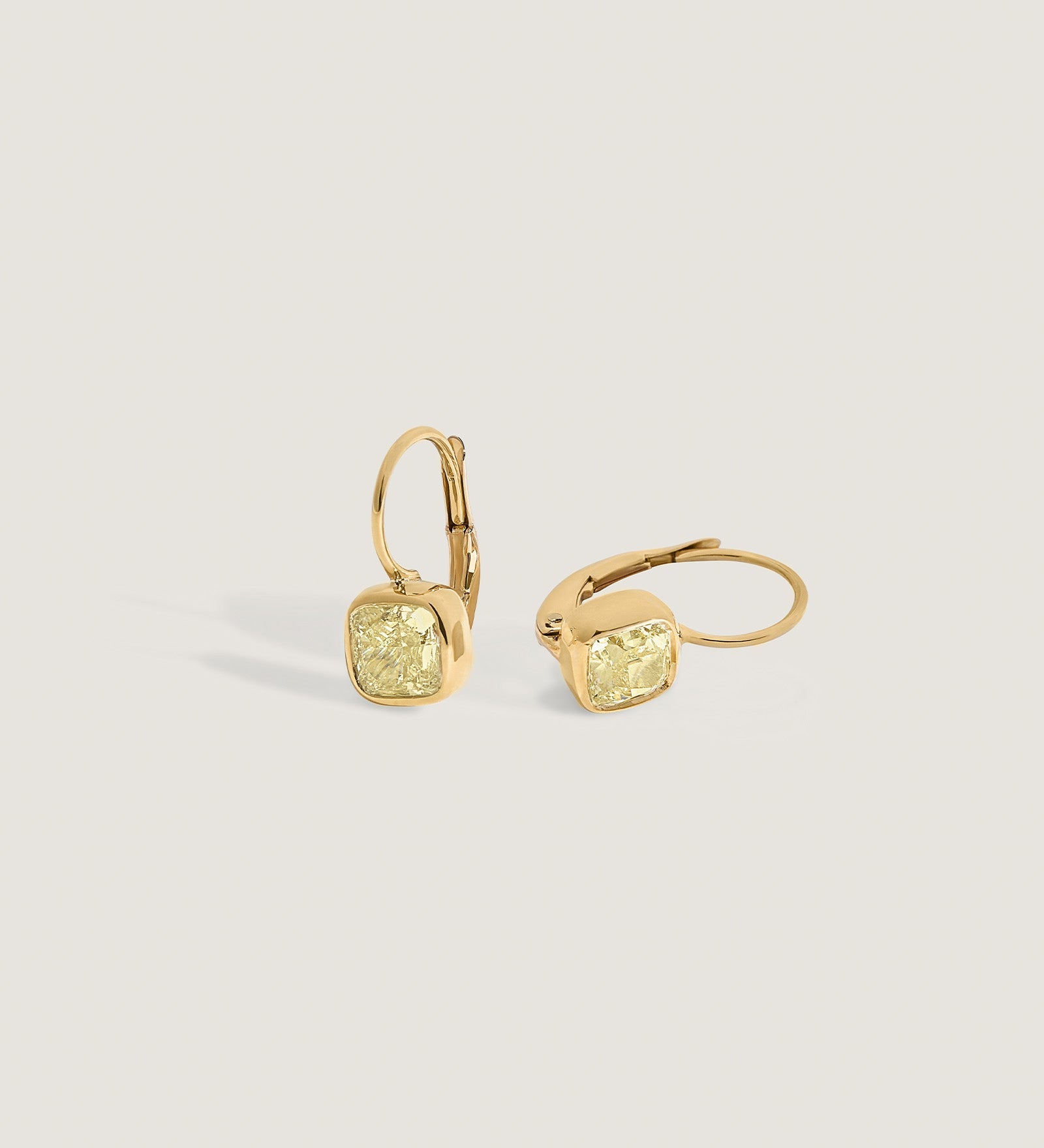 Kinn - Harper Yellow Diamond 2ctw Cushion Cut Drop Earrings