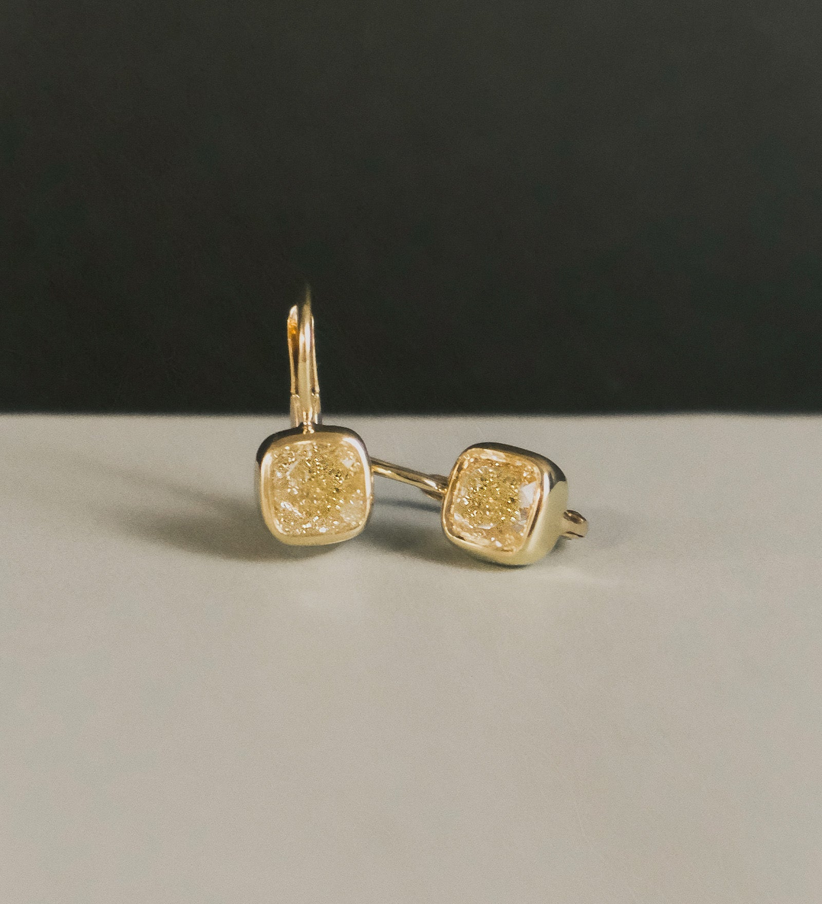 Kinn - Harper Yellow Diamond 2ctw Cushion Cut Drop Earrings