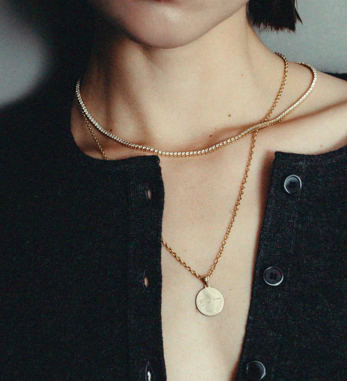Kinn - Diana Diamond Tennis Necklace Yellow Gold