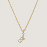 Kinn - Pave Love Letter Charm Pendant Necklace