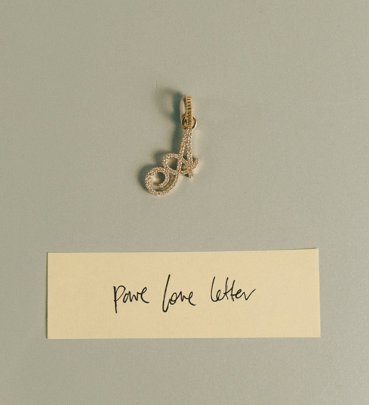 Kinn - Pave Love Letter Charm Pendant