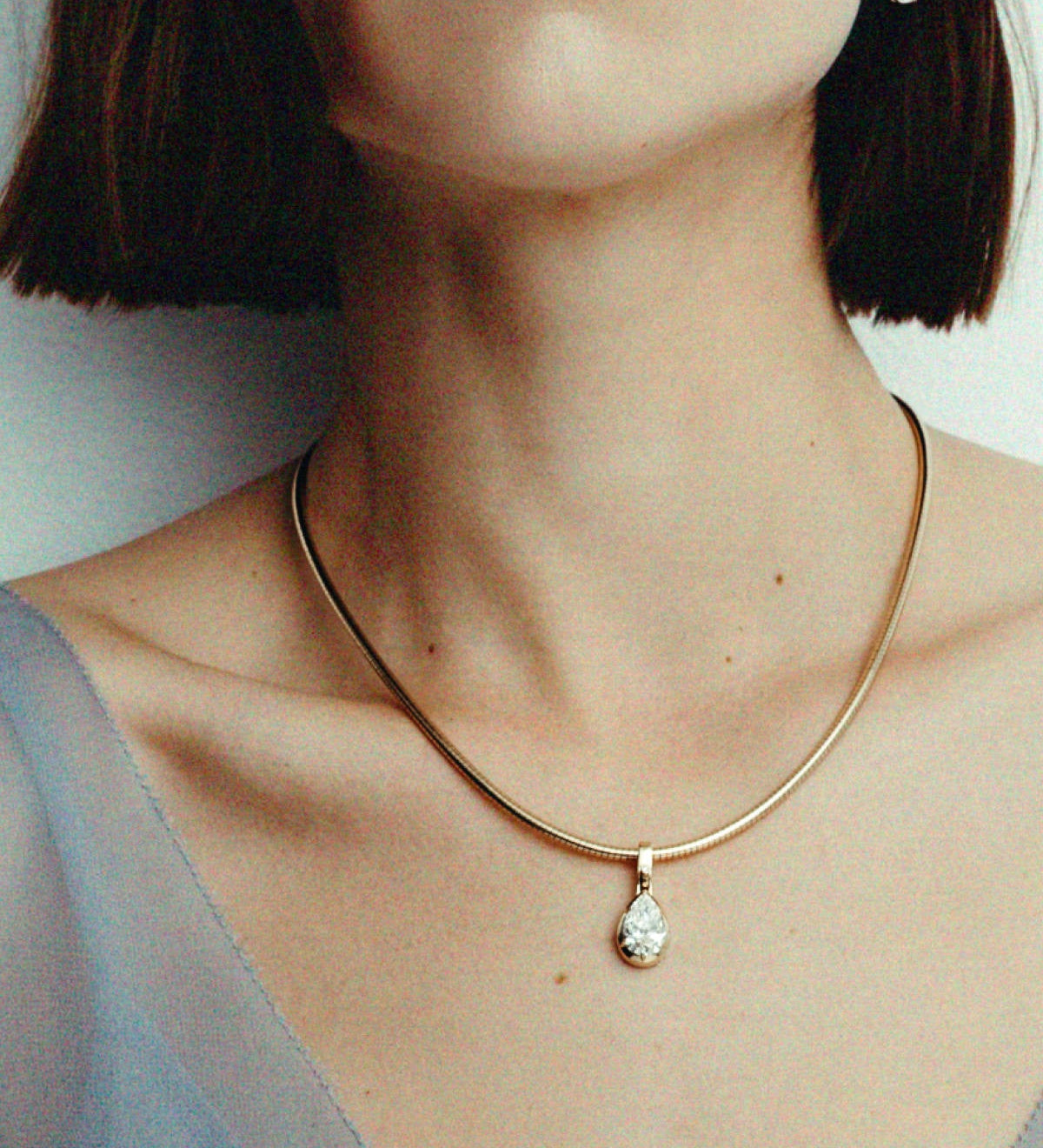 Kinn - Madeleine 3ctw Diamond Pear Pendant