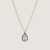 Kinn - Clara Black Rhodium Pear Pendant Necklace