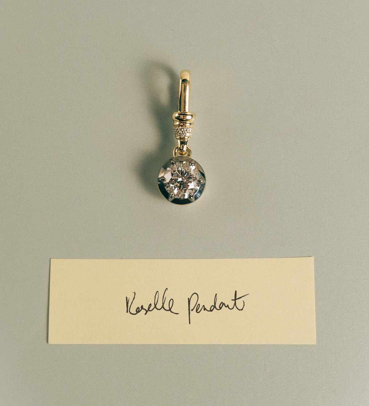 Kinn - Roselle Black Rhodium Round Pendant Diamond