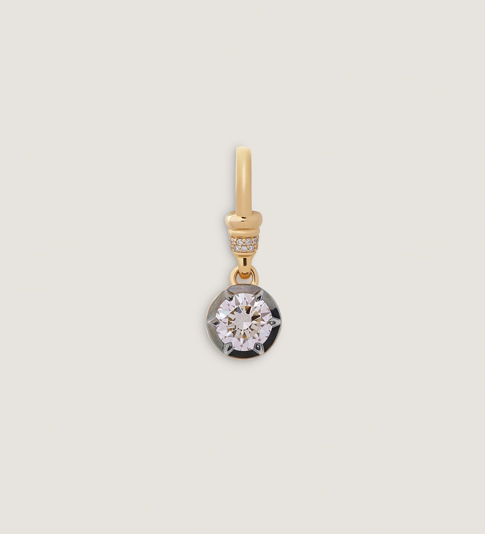 Kinn - Roselle Black Rhodium Round Pendant Diamond