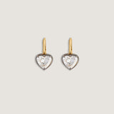 Kinn - Rosette Black Rhodium Heart Diamond Earrings
