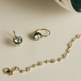Kinn - Rosette Black Rhodium Round Diamond Earrings
