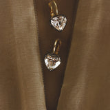 Kinn - Rosette Black Rhodium Heart Diamond Earrings