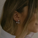 Kinn - Rosette Black Rhodium Heart Diamond Earrings