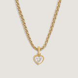 Kinn - Solis Ribbed Heart Diamond Pendant Necklace