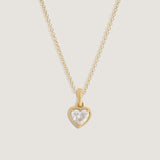 Kinn - Solis Ribbed Heart Diamond Pendant Necklace