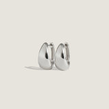 Kinn - Teardrop Hoop Earrings Silver