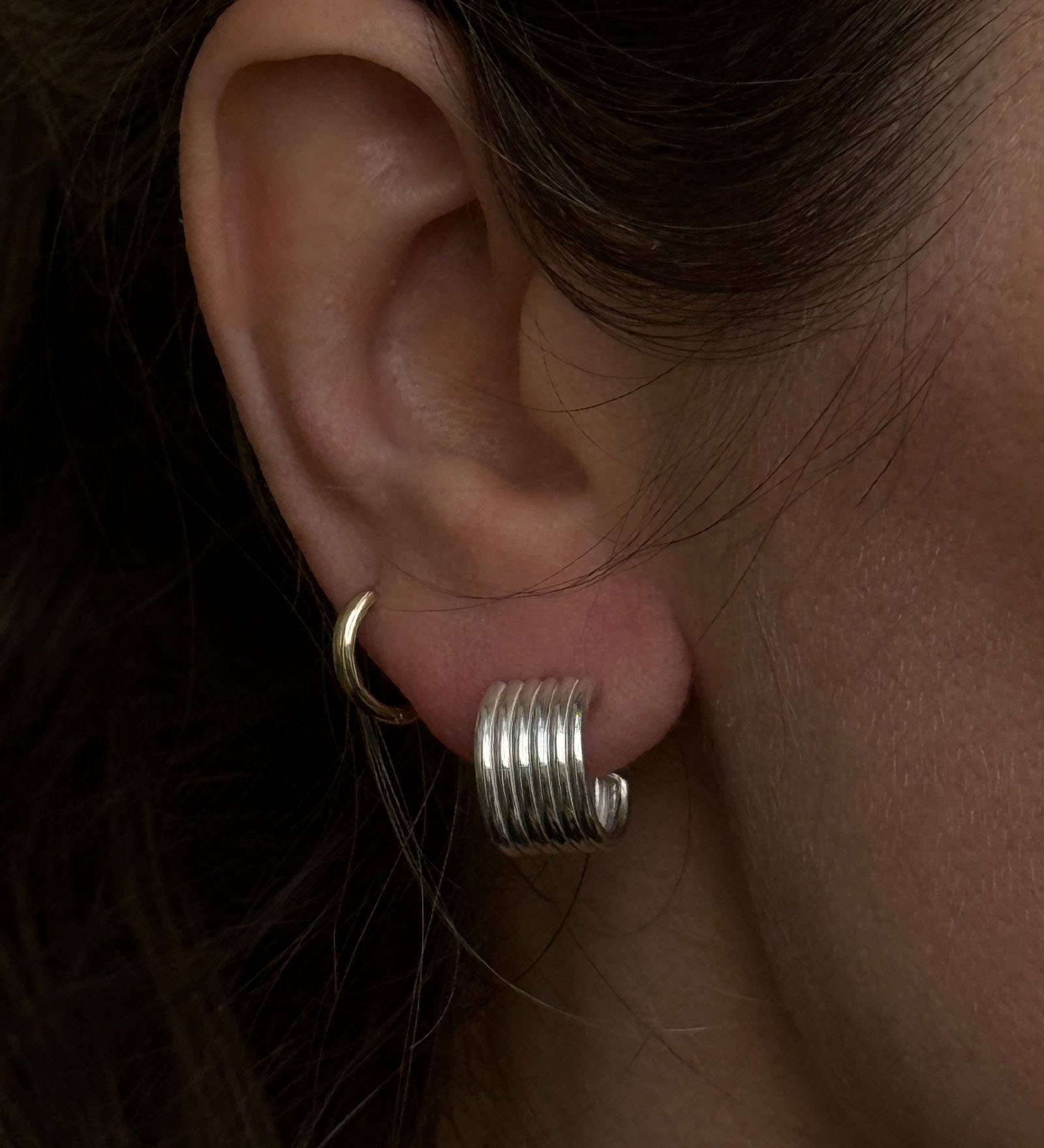 Kinn - Mercer Cuff Hoops Silver