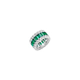 Dorsey - MAXIME THREE-ROW ETERNITY BAND IN NANO EMERALD AND MOISSANITE