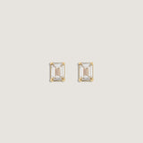 Kinn - June Emerald Cut Stud Earrings Diamond