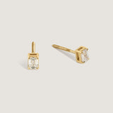 Kinn - June Emerald Cut Stud Earrings Diamond
