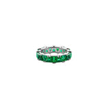 Dorsey - THEODORA DOUBLE TRILLION, LAB EMERALD RING, SILVER