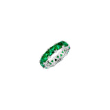 Dorsey - THEODORA DOUBLE TRILLION, LAB EMERALD RING, SILVER